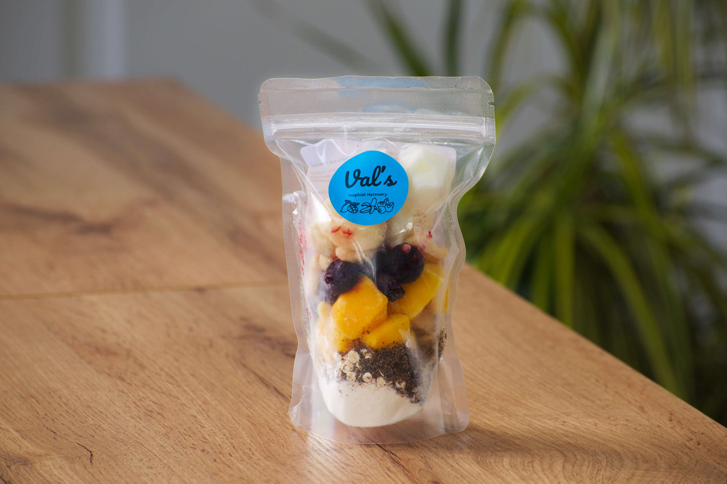 Tropische Harmony eiwit smoothie pakje met mango, banaan en bosbes